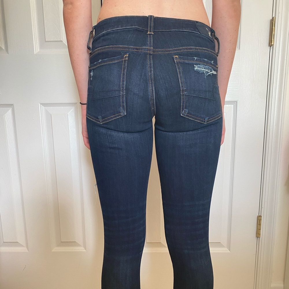 Ripped Dark Wash Jeans - Picture 4 of 6